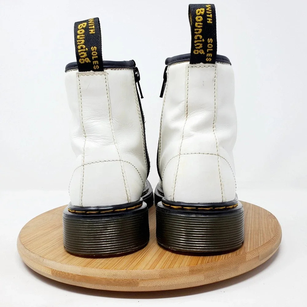 Dr Martens Boots Kids 3 White Lace‎ Up 8 Eye 1460 J Boys Girls Shoes